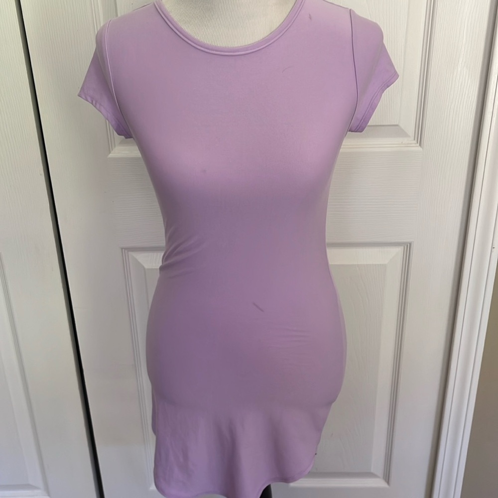 light purple t-shirt dress